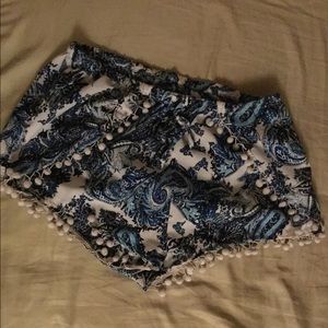 Blue pattern shorts